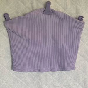 Purple ribbed tube top; size medium